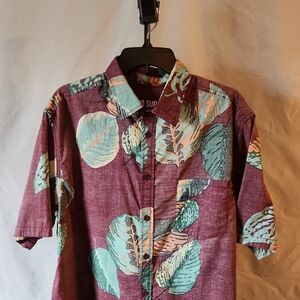 Mossimo Supply Men's Tropical Leaf Print Shirt. XL. White Lotus Vibes.  100%cott